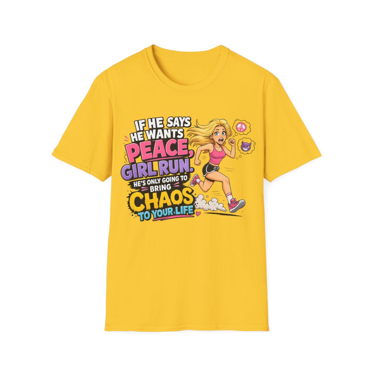 if he wants peace girl run tee — empowerment shirt for women