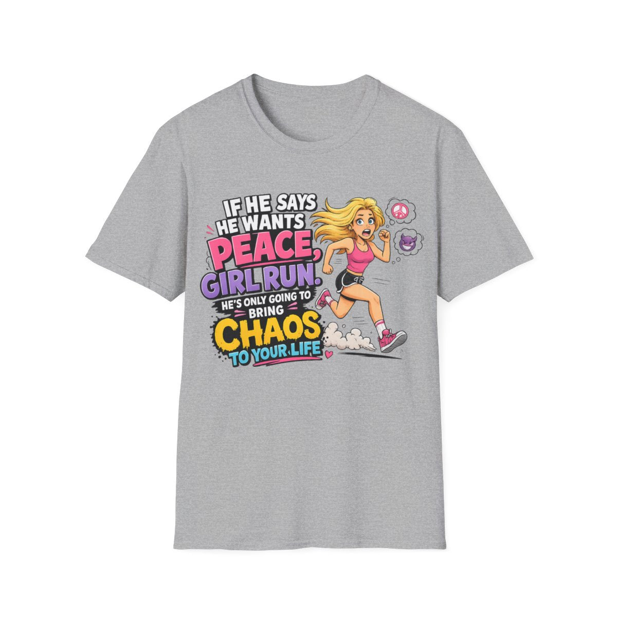 if he wants peace girl run tee — empowerment shirt for women
