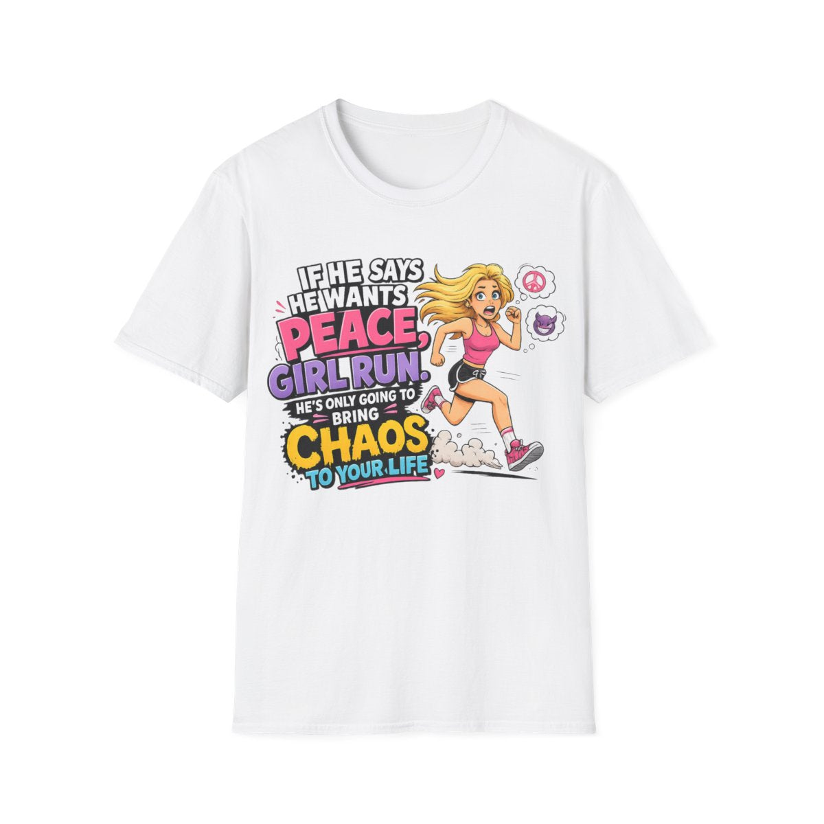 if he wants peace girl run tee — empowerment shirt for women