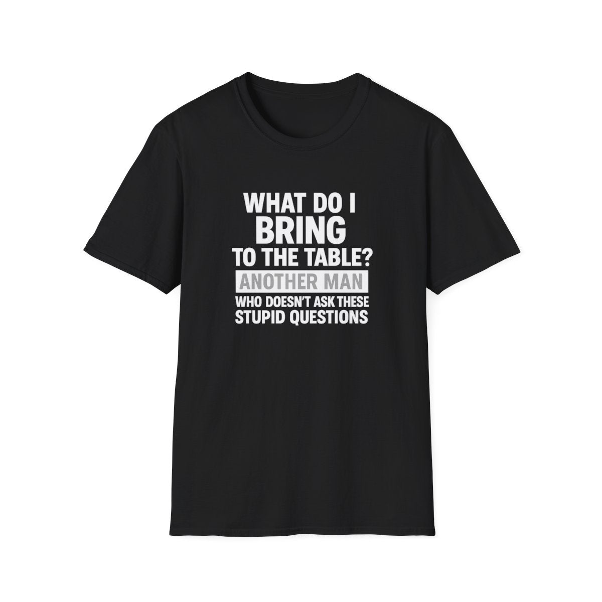 Black women’s graphic empowerment t-shirt flat lay with the quote what do I bring to the table
