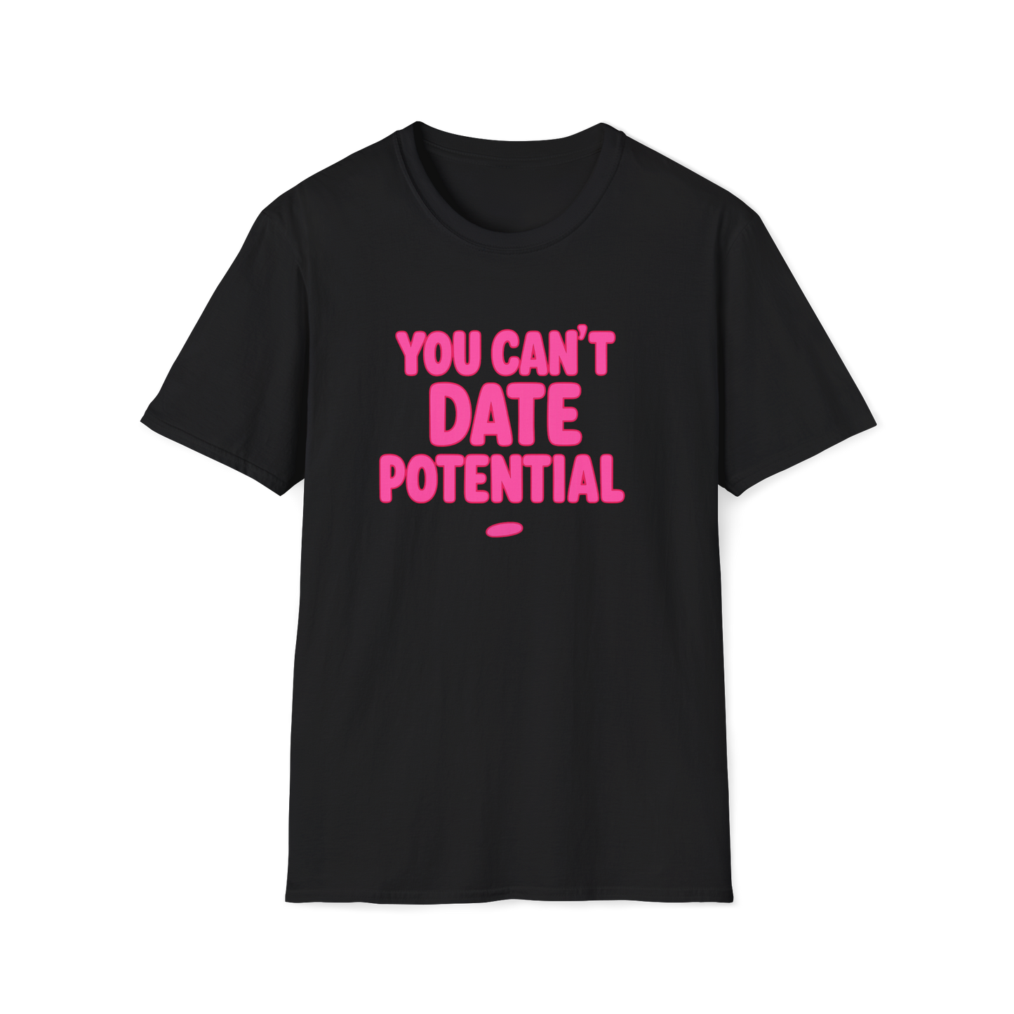 Black women’s empowerment graphic t-shirt flat lay with the quote you can’t date potential